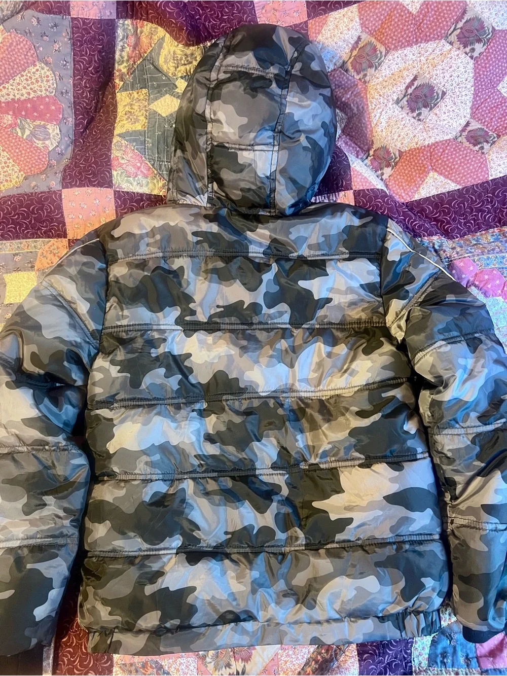 Hurley Kids' Gray Camo Puffer Coat